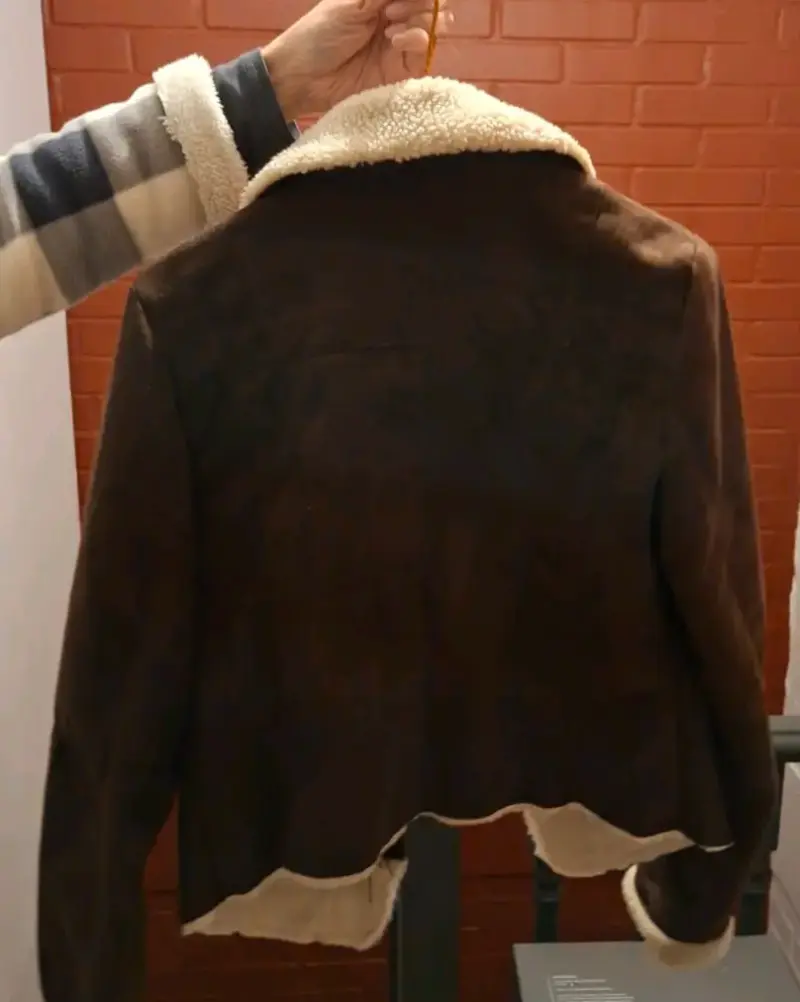 Chaqueta cafe con forro interno - 2