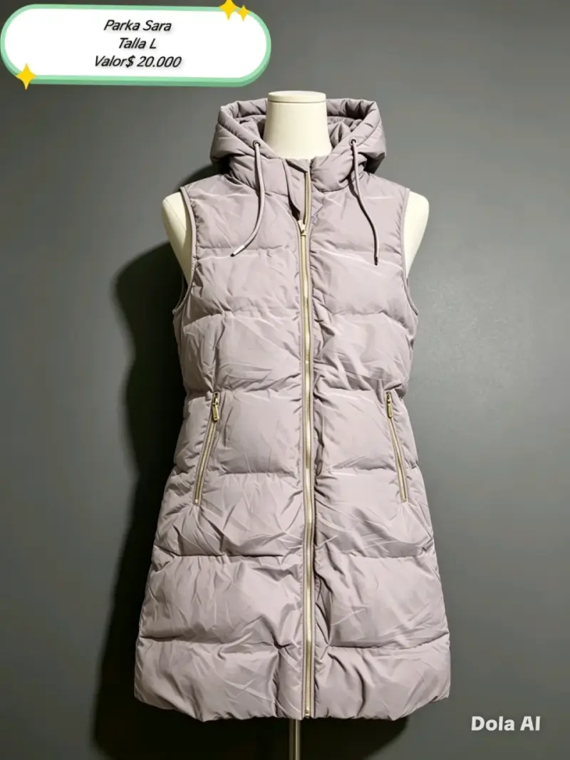Parka sin mangas gris sara