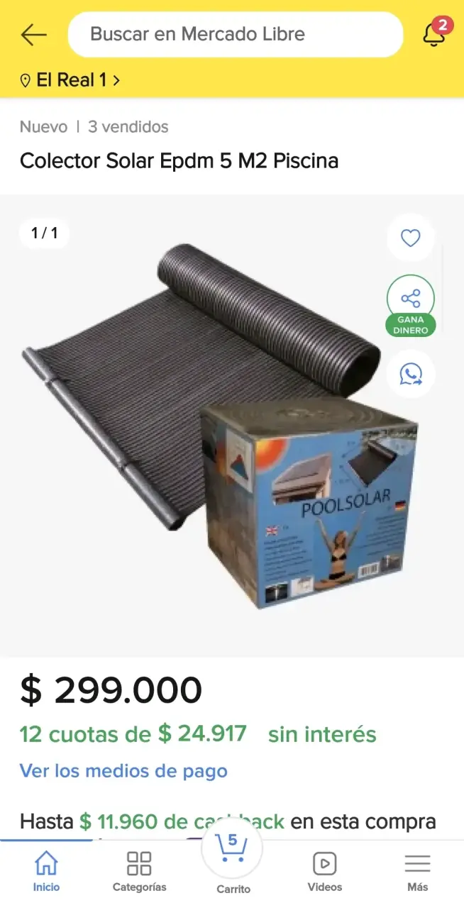 Colector Solar para Piscina 5 M2 - 1