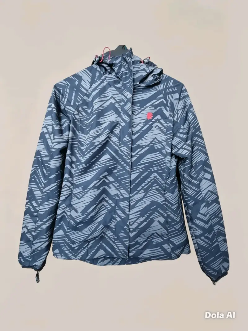 Chaqueta impermeable estampada azul