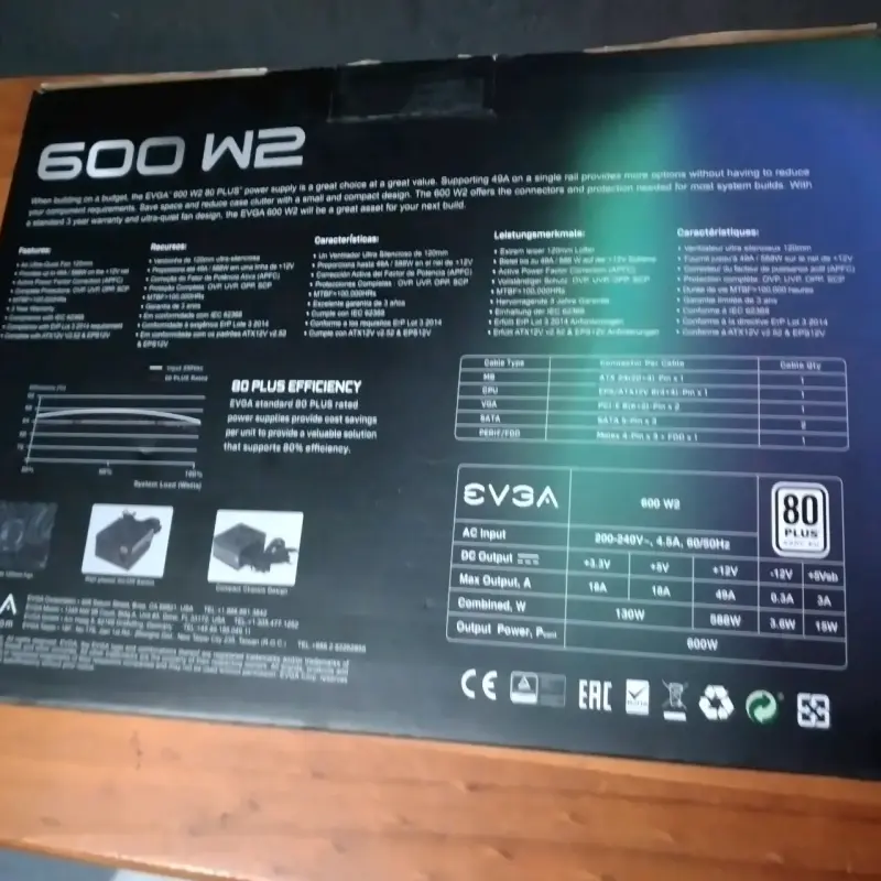 Fuente de poder EVGA 600W - 3