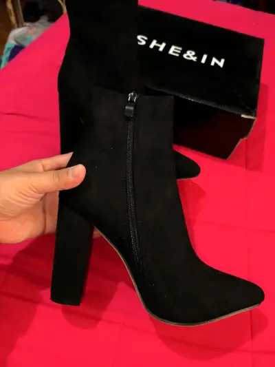 Botines negros taco alto - miniatura 4