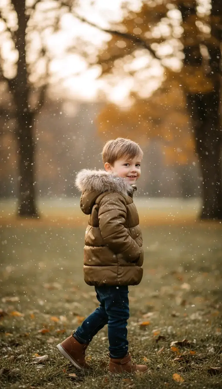 Parka de niño con capucha de peluche - 1