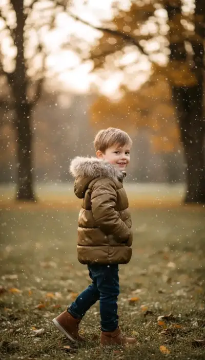 Parka de niño con capucha de peluche - miniatura 1
