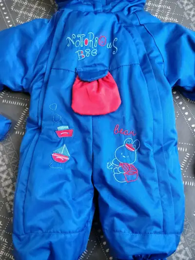 Enterito de invierno azul para bebé - miniatura 3