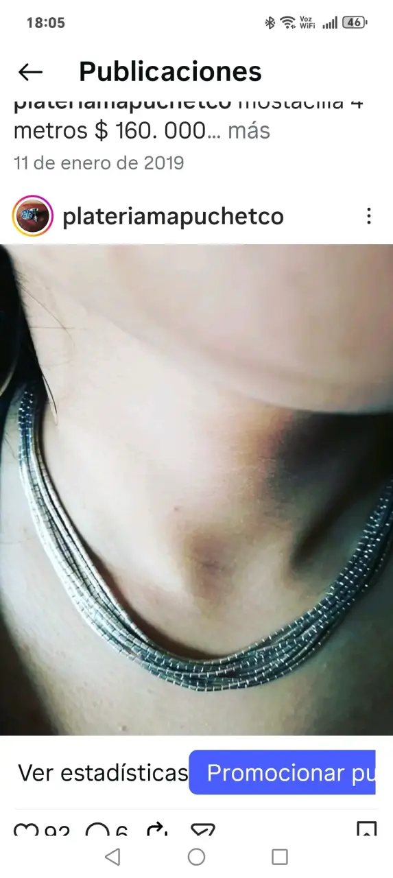 Collar de mostasilla de plata 950 - 1
