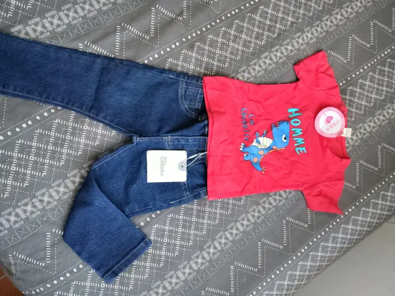 Conjunto de niño con dinosaurio