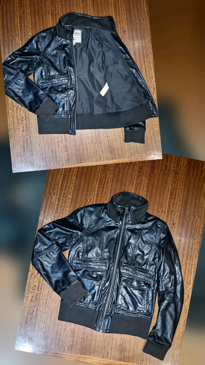 Chaqueta negra de cuero