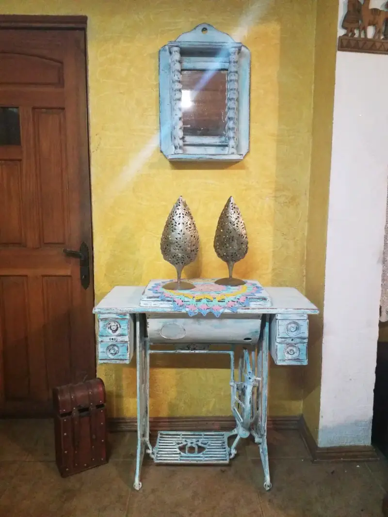 Mueble de máquina +espejo vintage - 5
