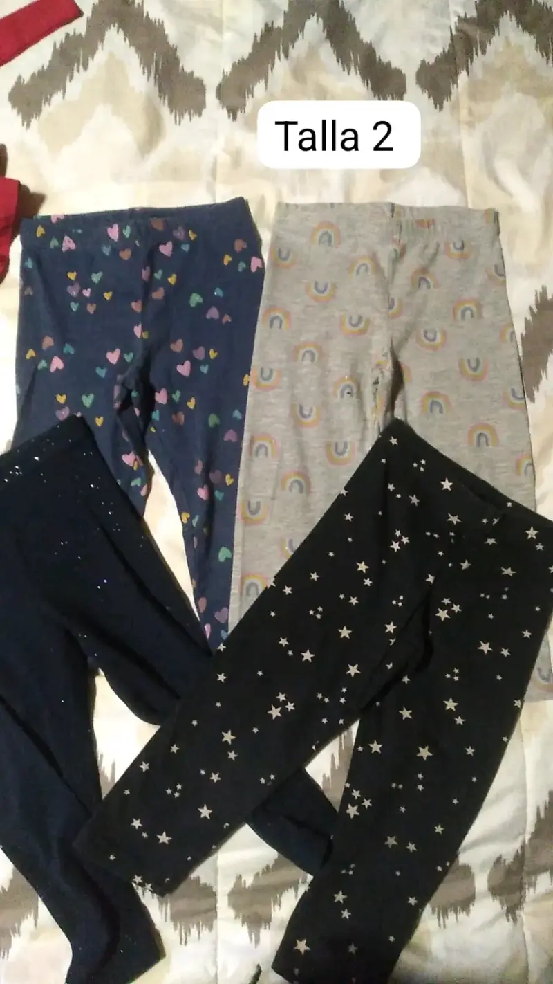 Pack 4 pantalones de niña estampados