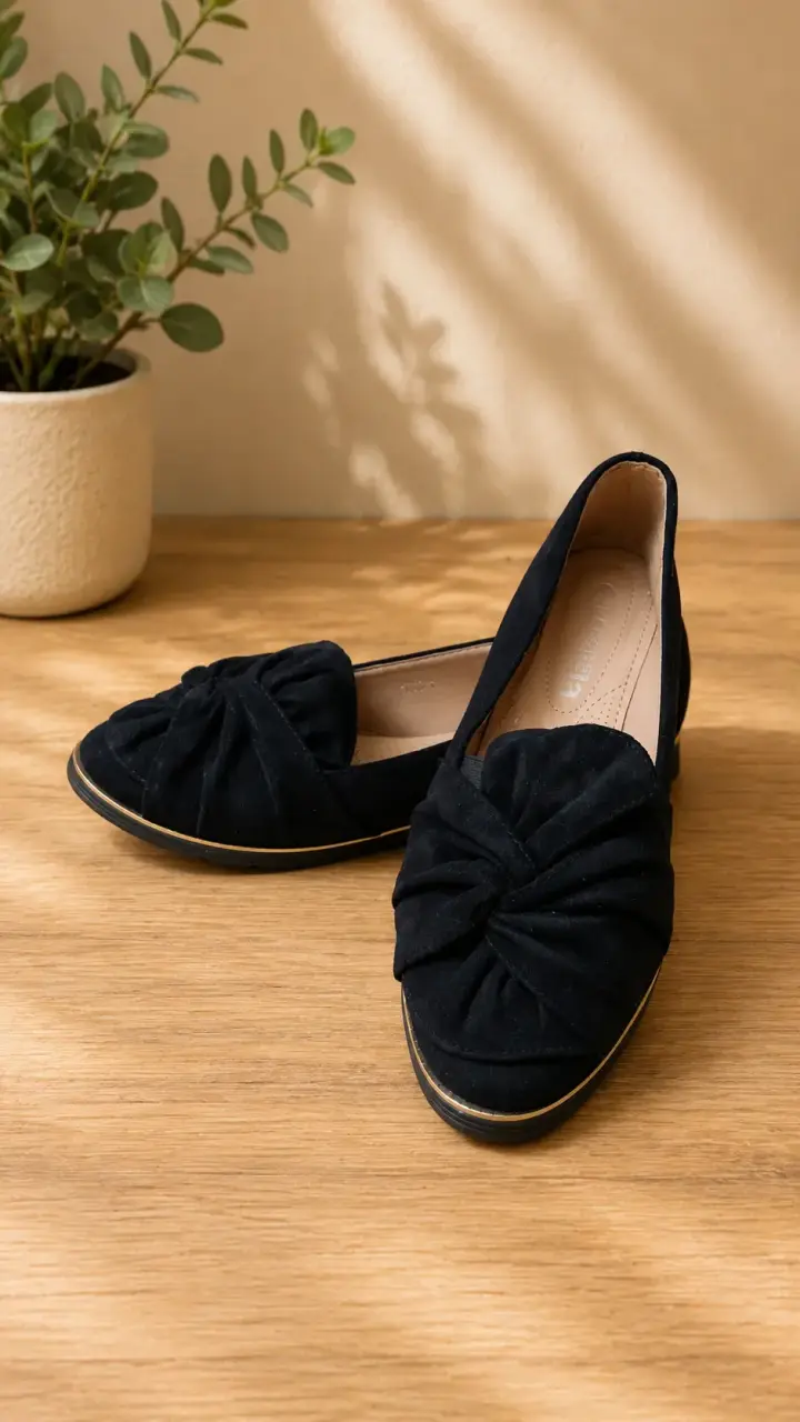Zapatos negros con moño