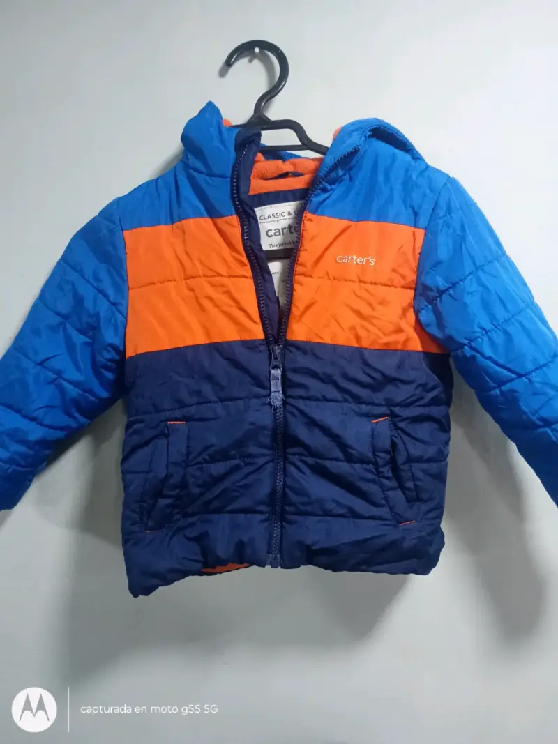 Chaqueta infantil azul y naranja - 1