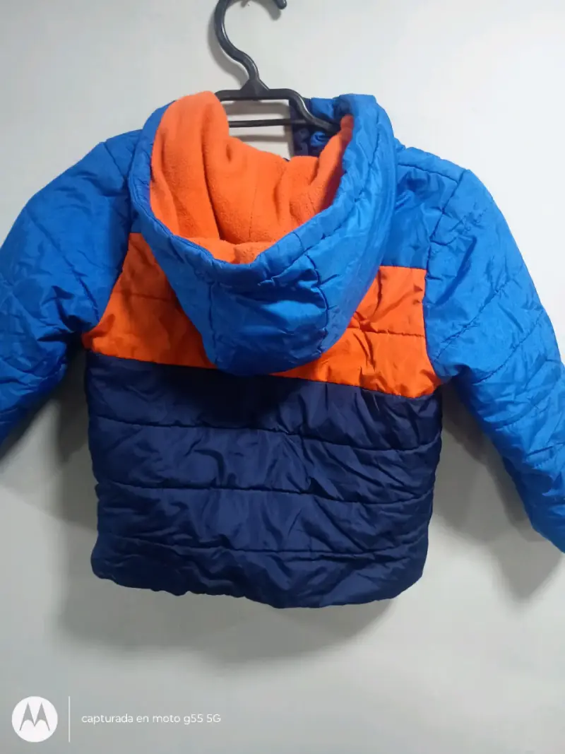 Chaqueta infantil azul y naranja - 2