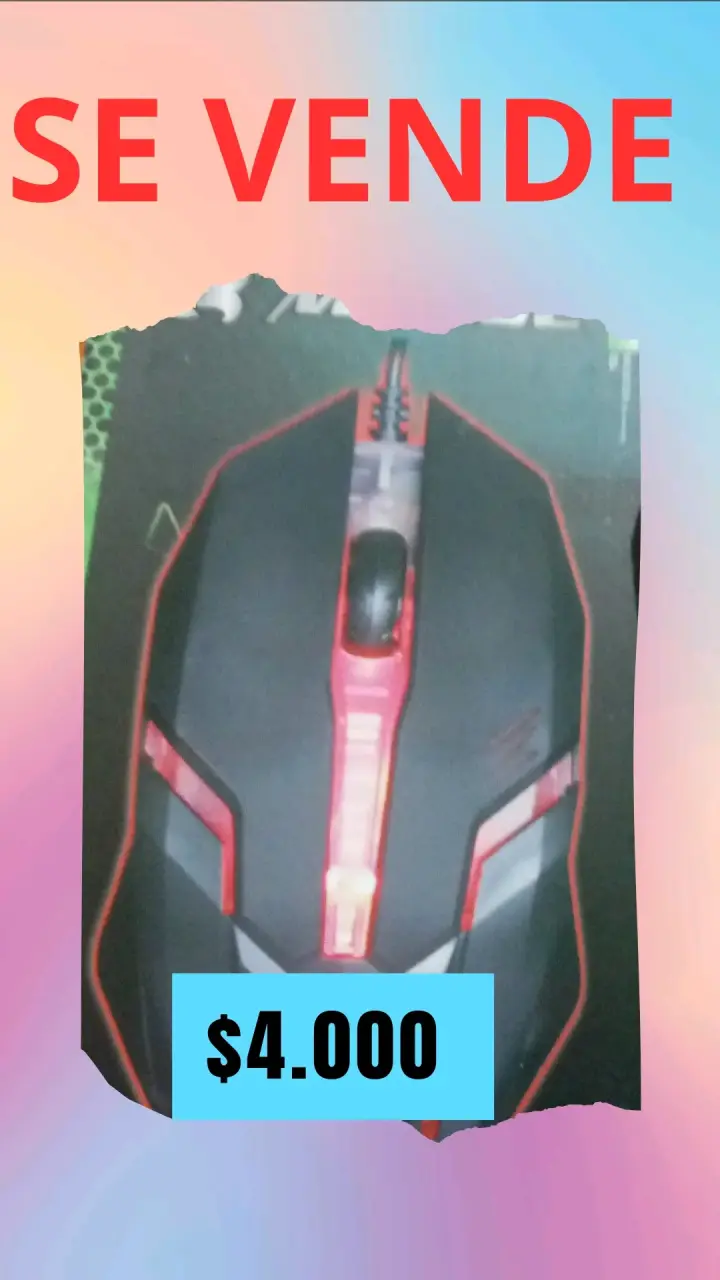 Mouse gamer negro con rojo