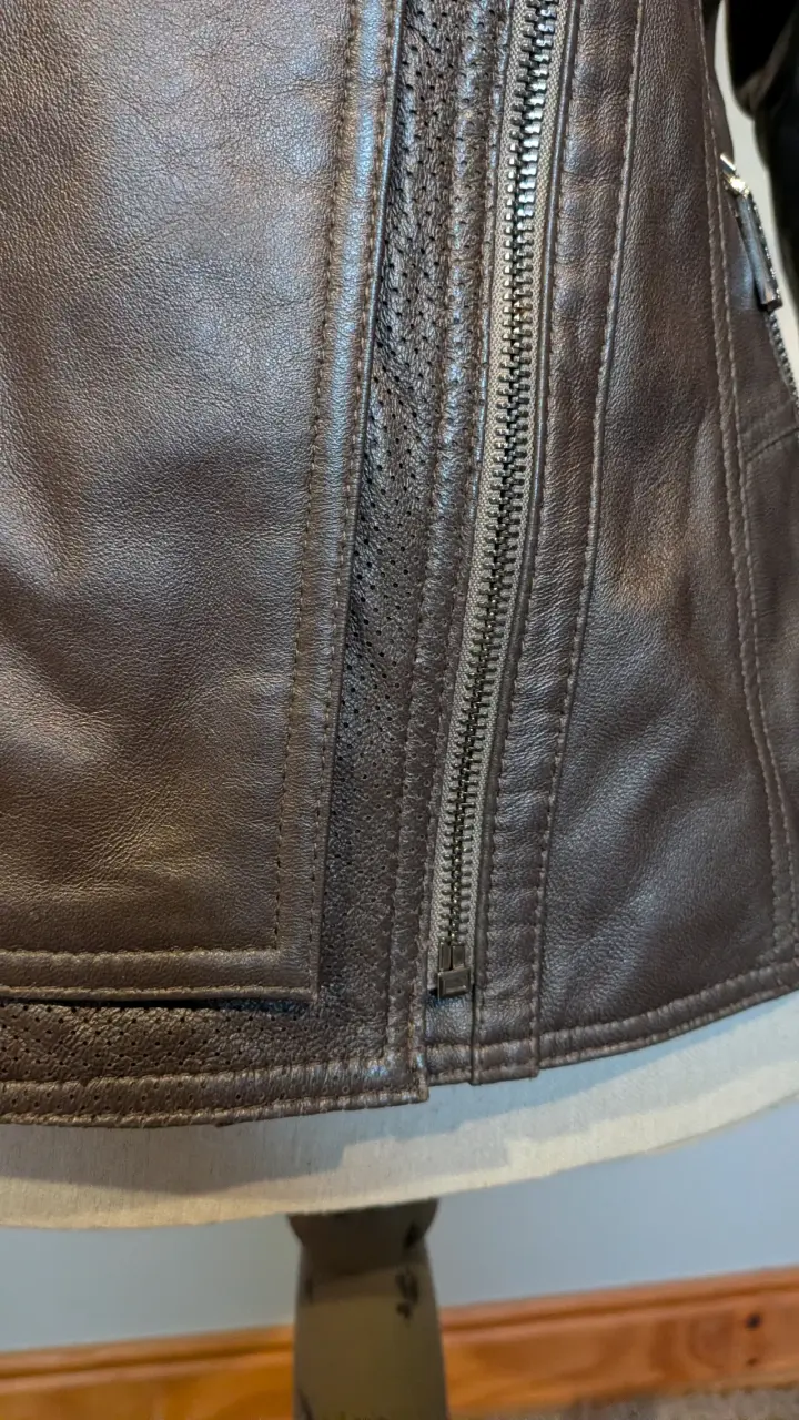 Chaqueta de cuero marrón - 3