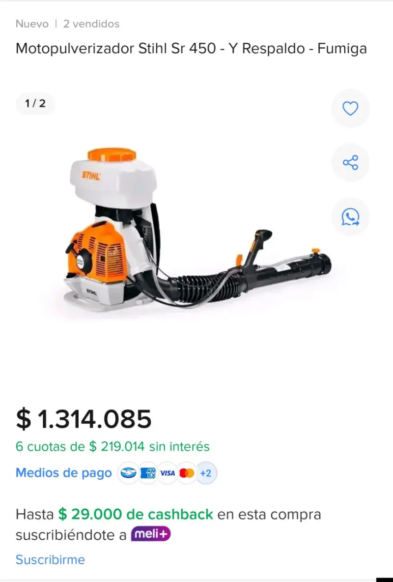 Moto pulverizadora stihl SR450 - 2