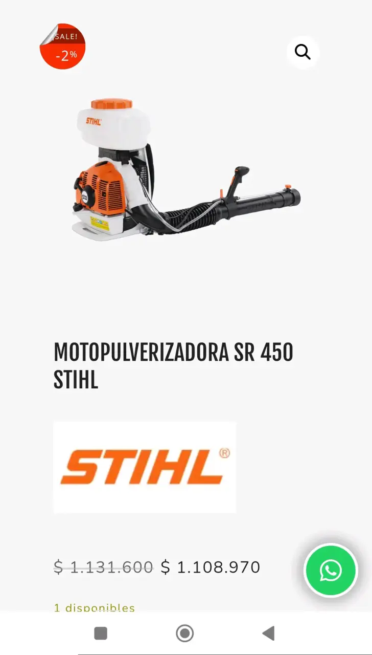Moto pulverizadora stihl SR450 - 3