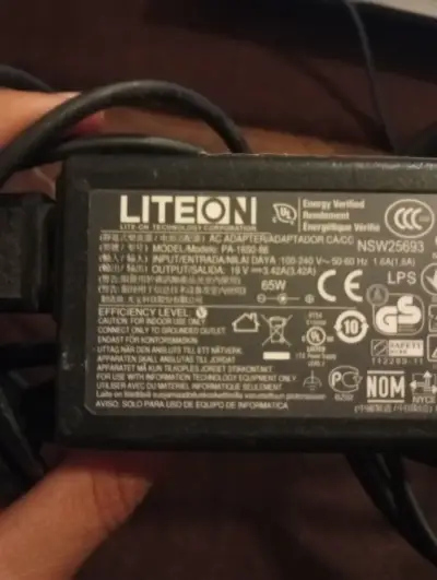 Cargador Notebook Original Lite-On 19V 3.42A 65W A - miniatura 1