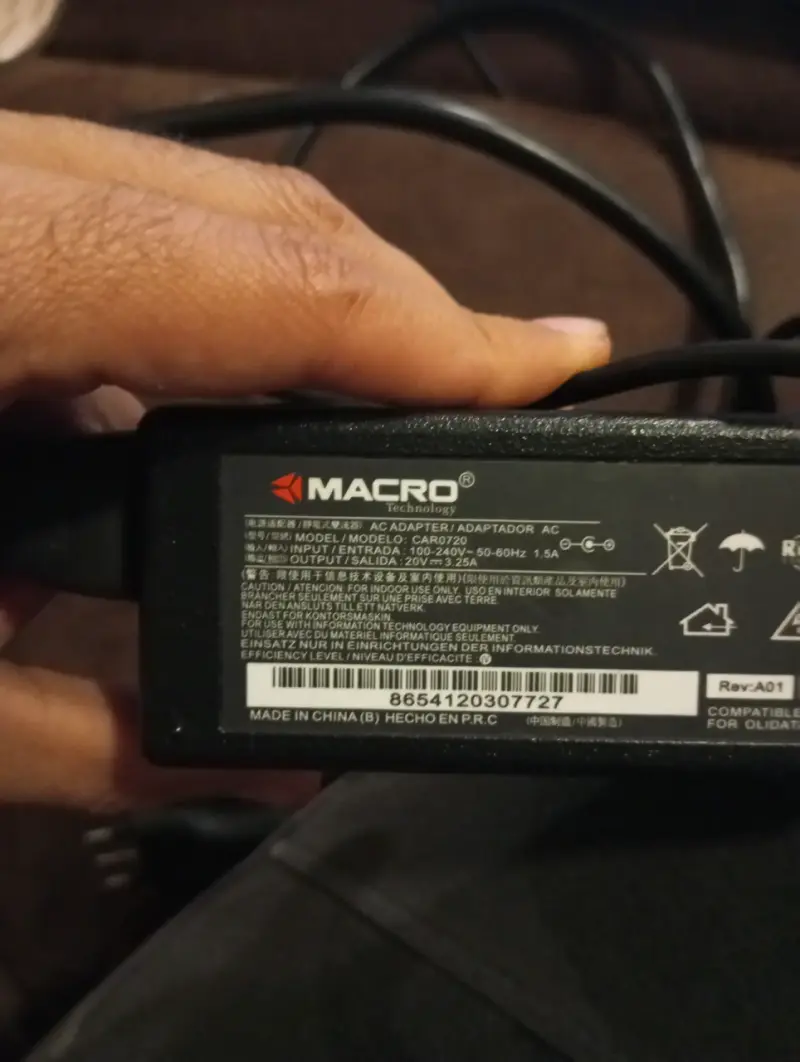 Cargador Alternativo Para Lenovo ThinkPad 20v 3.25 - 2