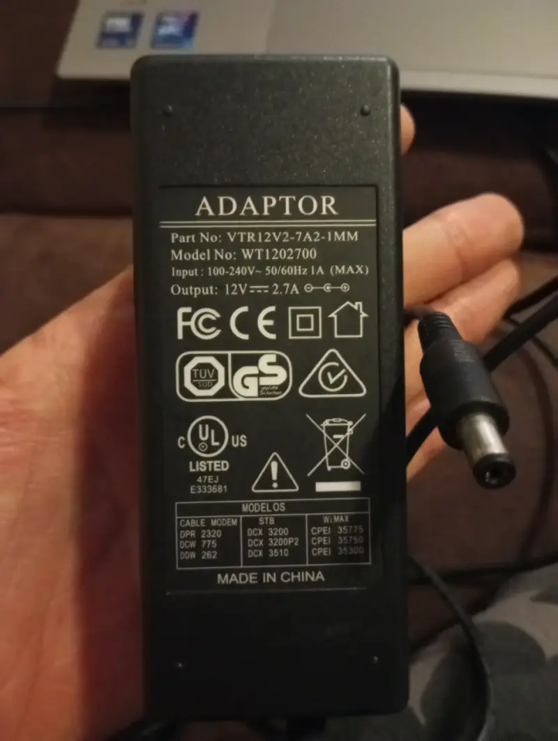 Cargador Adaptador 12v 2.7a Para Router, Módem O D