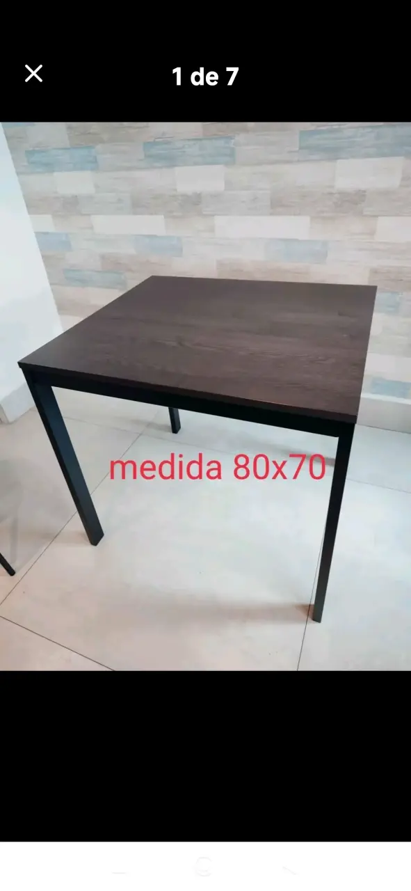 Mesa cuadrada de madera 80x70 extensible - 1