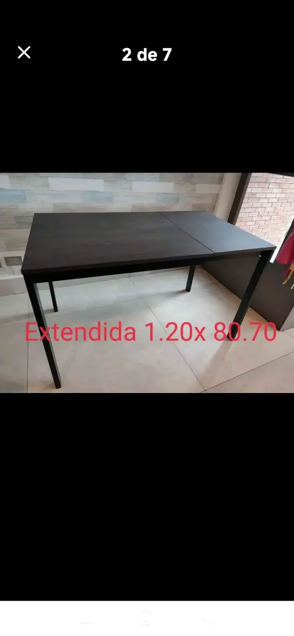 Mesa cuadrada de madera 80x70 extensible - 2