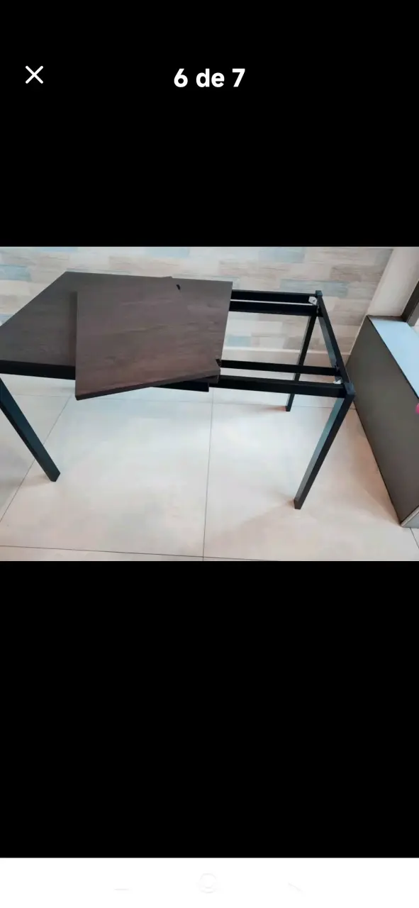 Mesa cuadrada de madera 80x70 extensible - 4