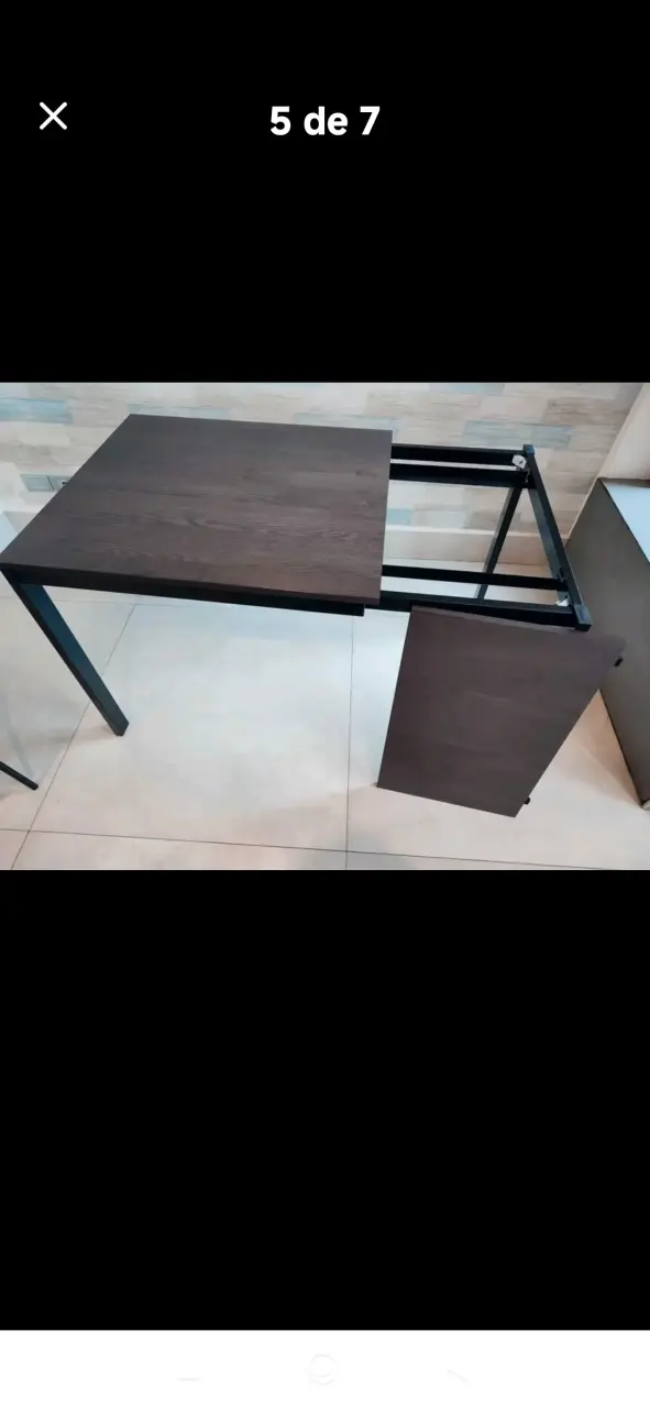 Mesa cuadrada de madera 80x70 extensible - 5