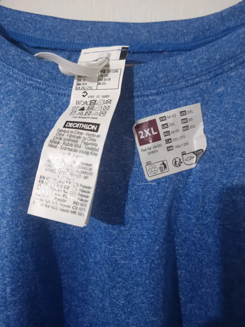 Polera azul manga corta deportiva - 3