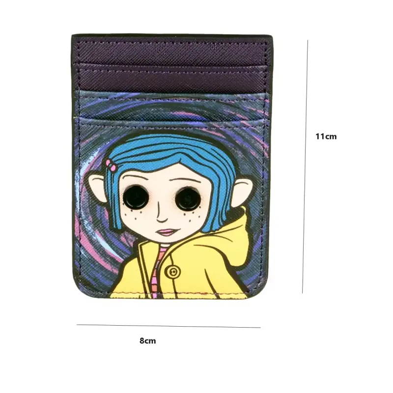 Tarjetero Coraline con ojos de botones 3d - 5
