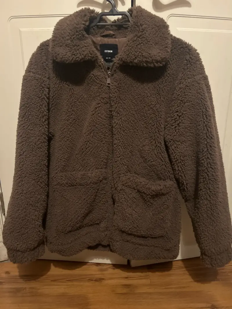 Chaqueta de felpa marrón - 1