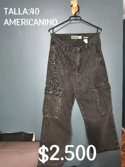 Pantalón cargo negro talla 40 - miniatura 1