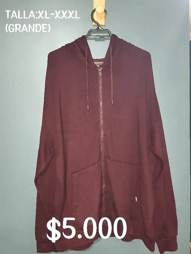 Polerón burdeos con capucha XL - 1