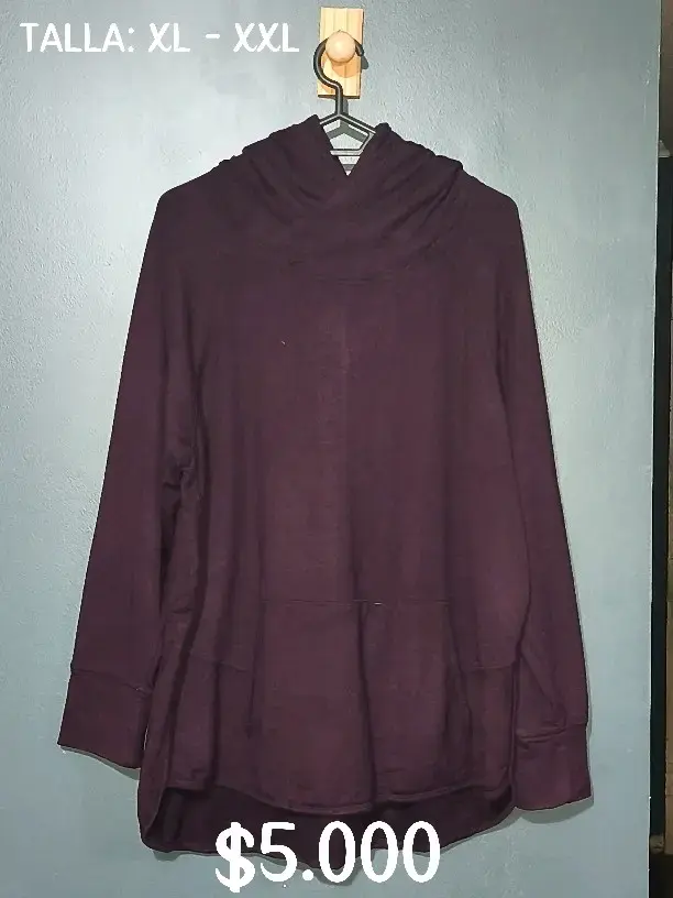 Polerón burdeos con capucha XL - 6