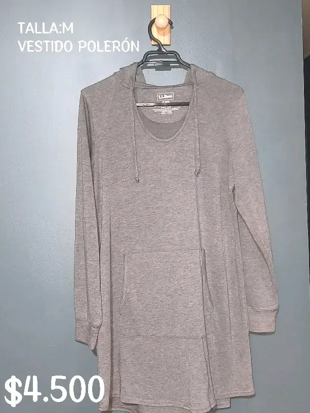 Vestido polerón gris talla M - 1