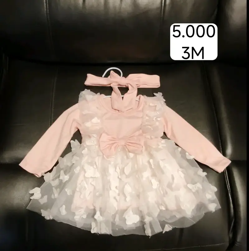 Vestido bebé rosa mariposas