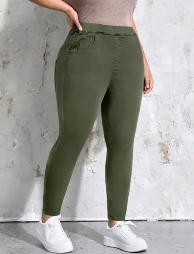 Pantalones ajustados verde oliva 3XL - miniatura 1