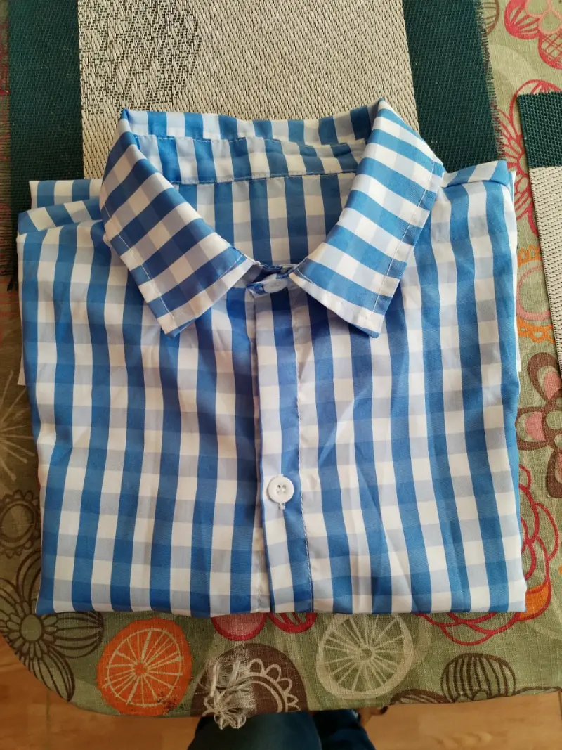 Camisa a cuadros azul niño talla 12