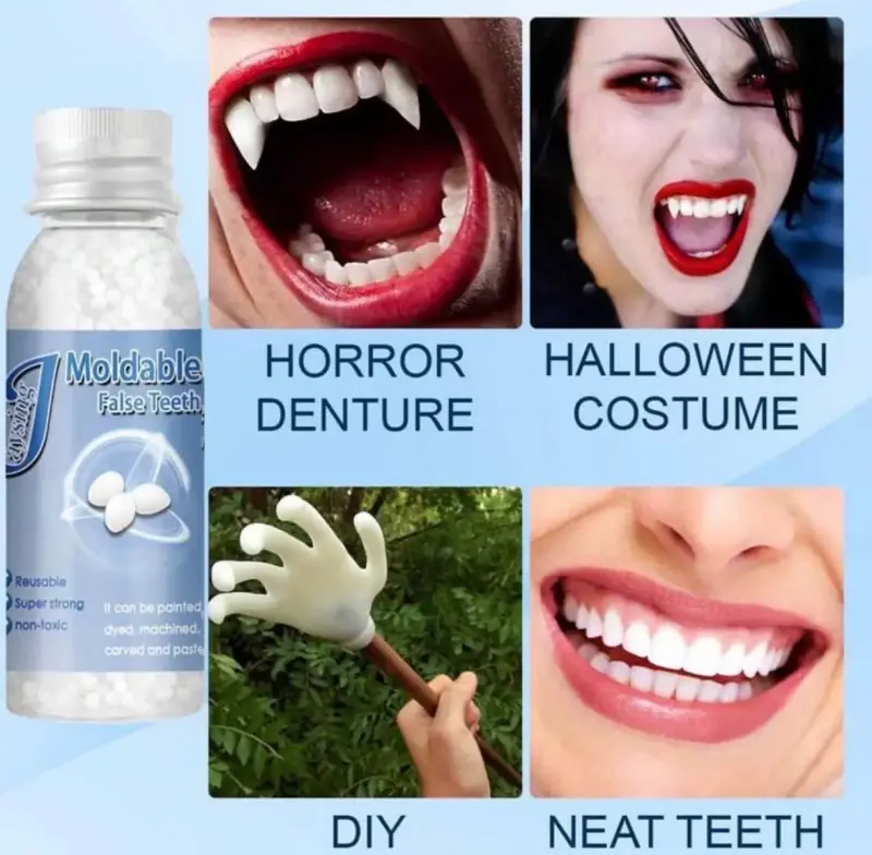 Dientes falsos moldeables para disfraz - 1