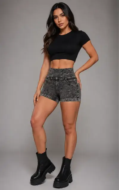 Shorts de mezclilla oscuros - miniatura 1