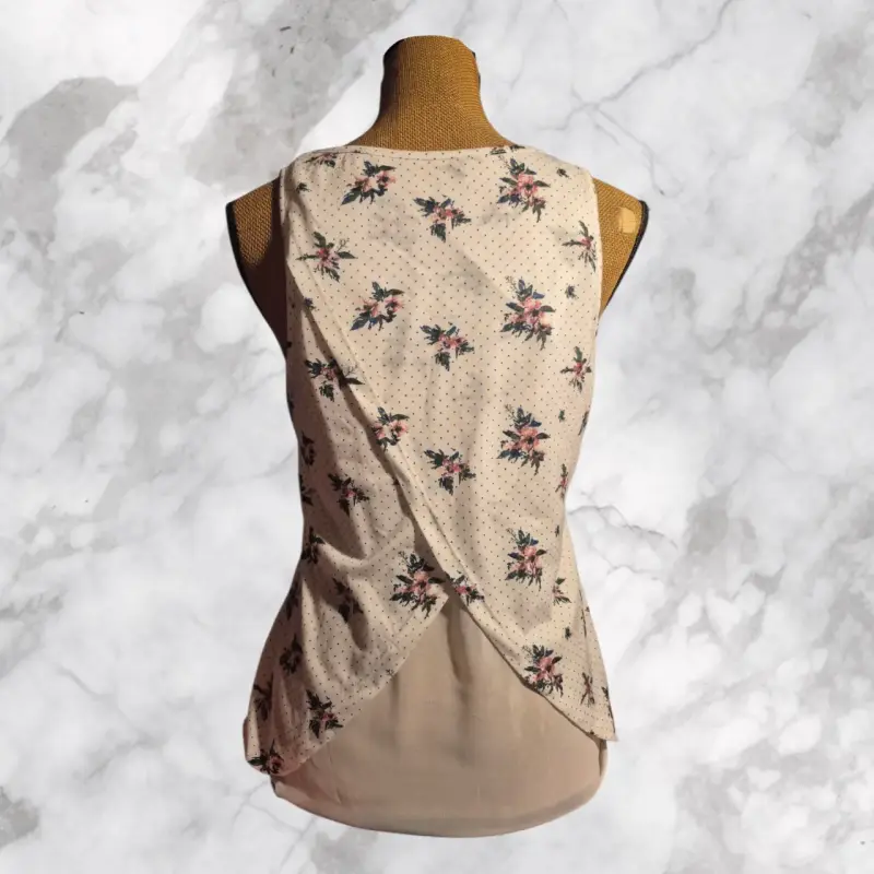 Polera sin mangas floral beige - 3