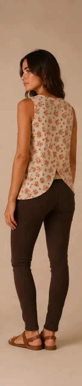 Blusa sin mangas floral - 1