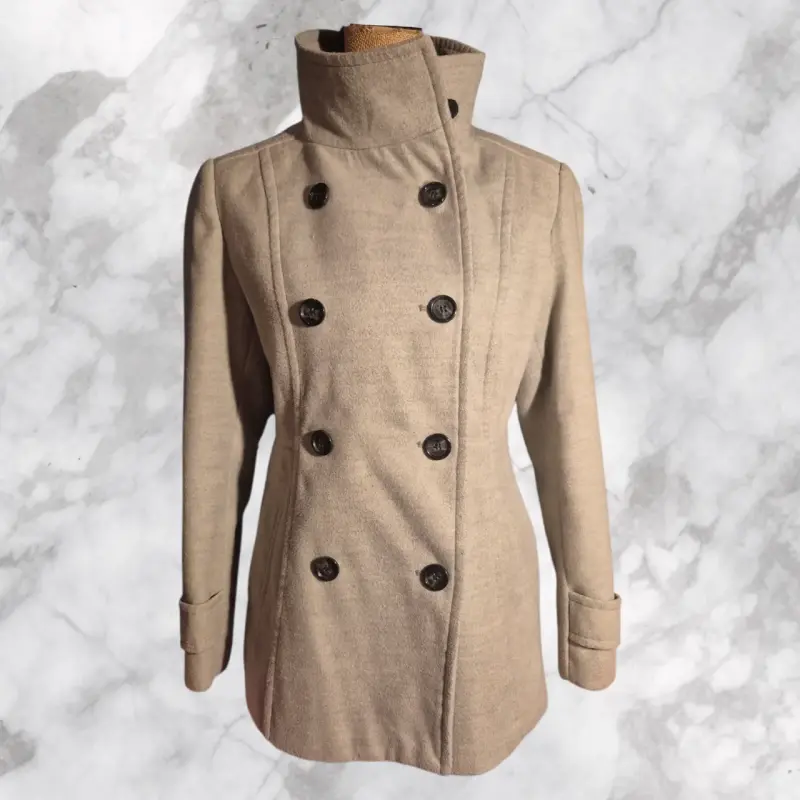 Abrigo gris elegante mujer - 2