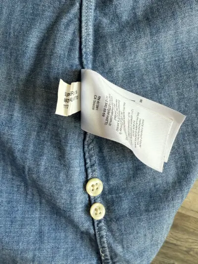 Camisa denim azul Polo - miniatura 6