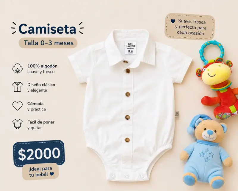 Body de bebé blanco 0-3 meses