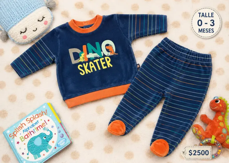 Conjunto bebé Dino Skater