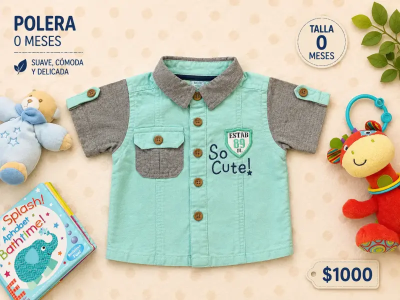 Polera bebé 0 meses verde