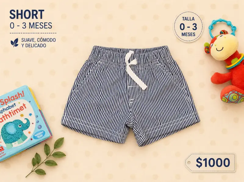 Short de bebé rayado 0-3 meses
