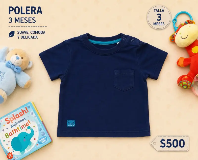 Polera azul 3 meses
