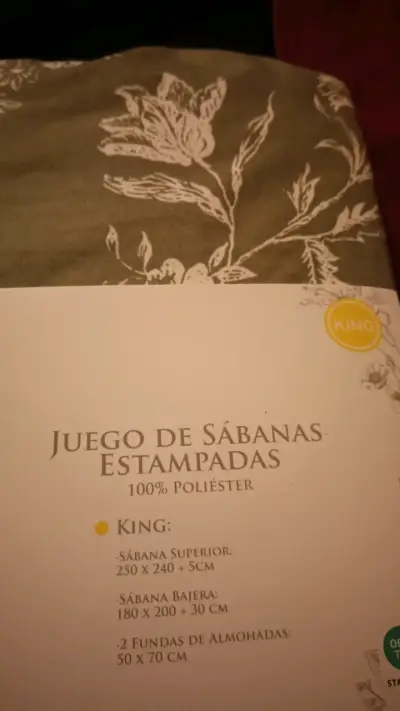 Juego de sábanas estampadas King - miniatura 2